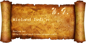 Wieland Iván névjegykártya